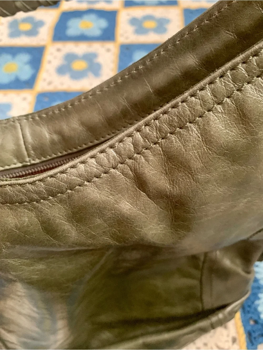 Francesca Biasia Y2K Olive Green Slouchy Hobo with Braided Strap HandBag